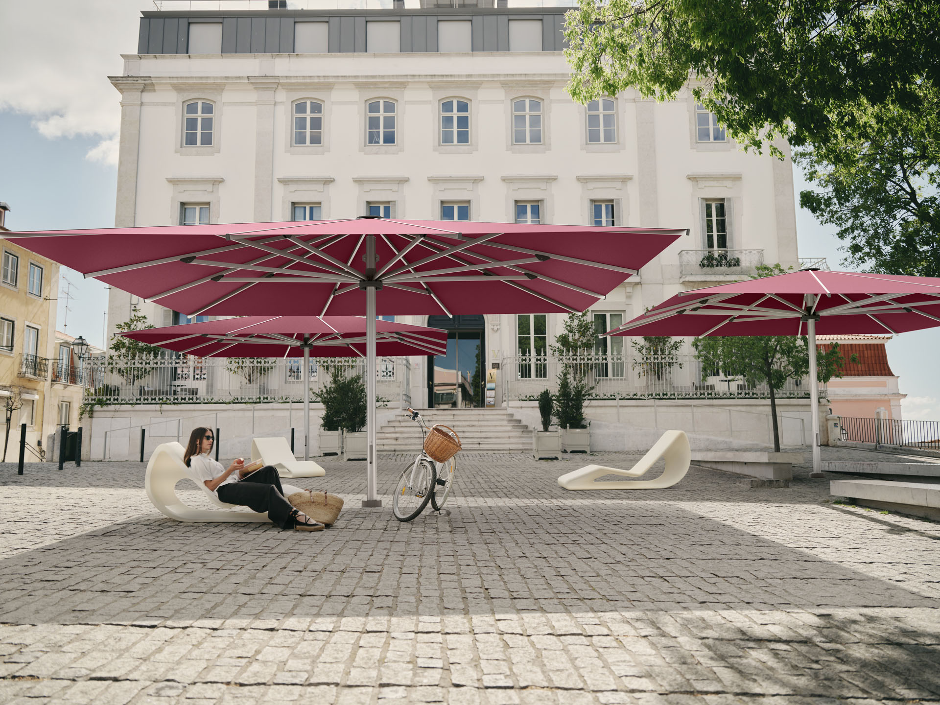 PALAZZO Noblesse - 400 / rund / 5 / Cherry / ohne Volant / Natureloxiertes Aluminium