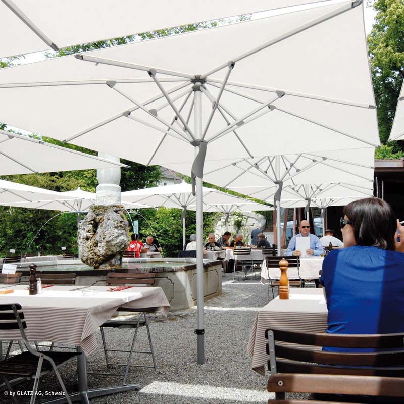 FORTERO Pro - 300x200 / rechteckig / 2 / Off white / ohne Volant / Natureloxiertes Aluminium