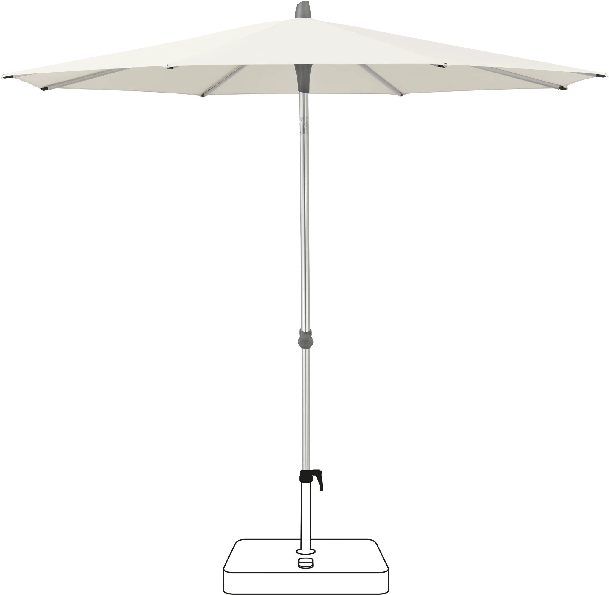 ALU-SMART - 200 / rund / 2 / Off white / ohne / Natureloxiertes Aluminium