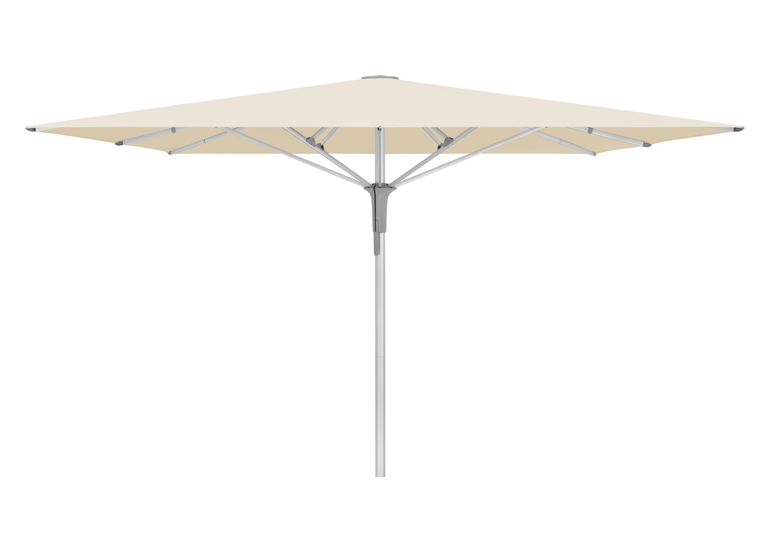 FORTELLO Pro - 350x350 / quadratisch / 2 / Off white / ohne Volant / Natureloxiertes Aluminium