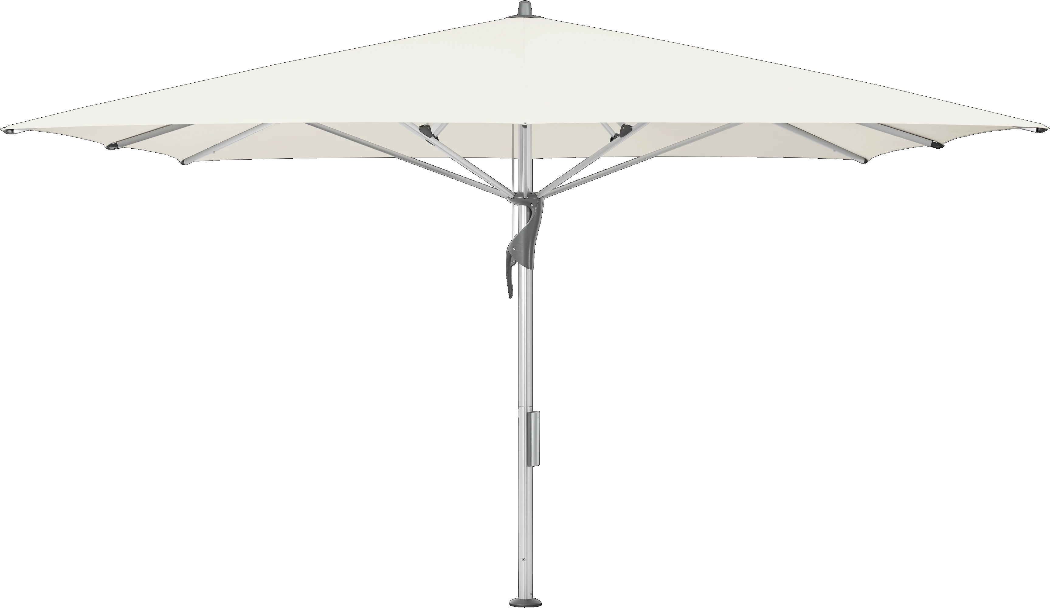 FORTELLO LED - 400x400 / quadratisch / 2 / Off white / ohne / Natureloxiertes Aluminium
