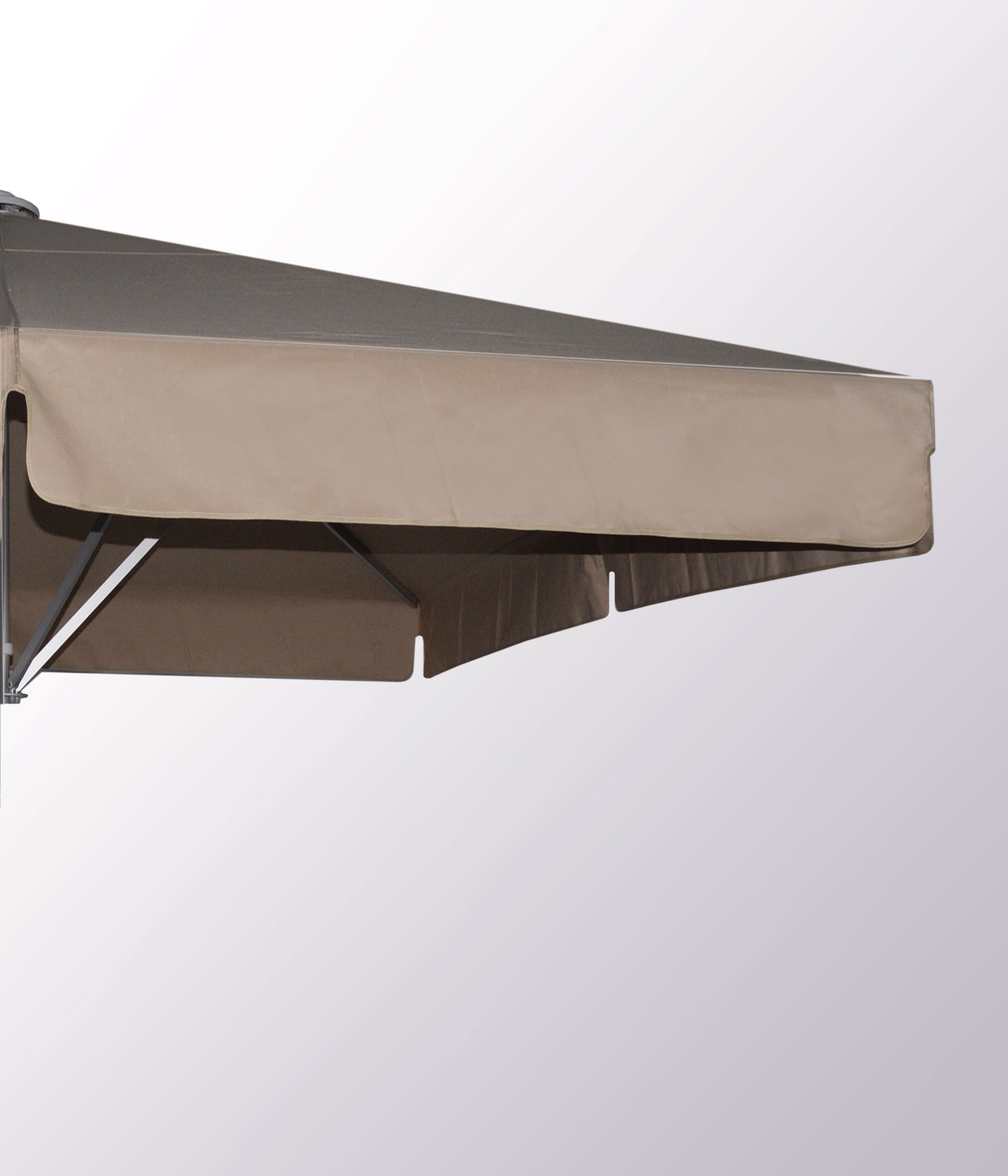 Schattello - 150x300 / exzentrisch / MayTex-Poly / weinrot / ohne Volant / RAL 7016 anthrazitgrau Feinstruktur
