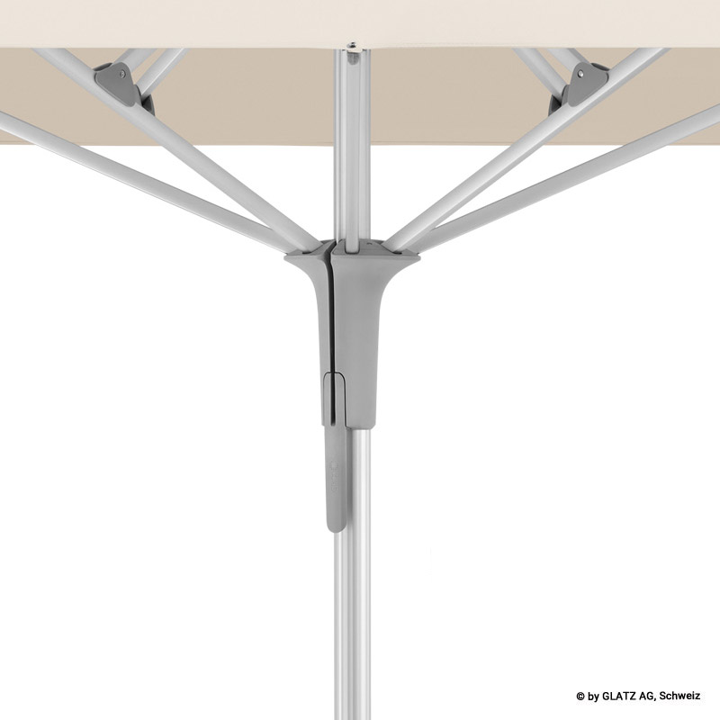 FORTELLO Pro - 350x350 / quadratisch / 2 / Off white / ohne Volant / Natureloxiertes Aluminium