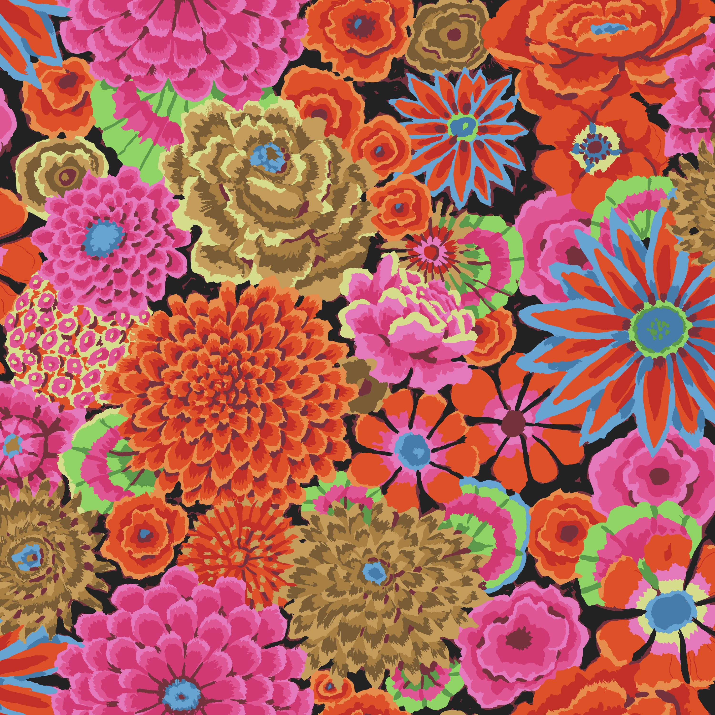 Überzug ALEXO Kaffe Fassett Edition Ø220cm 10-teilig - mit Volant - 609 - -