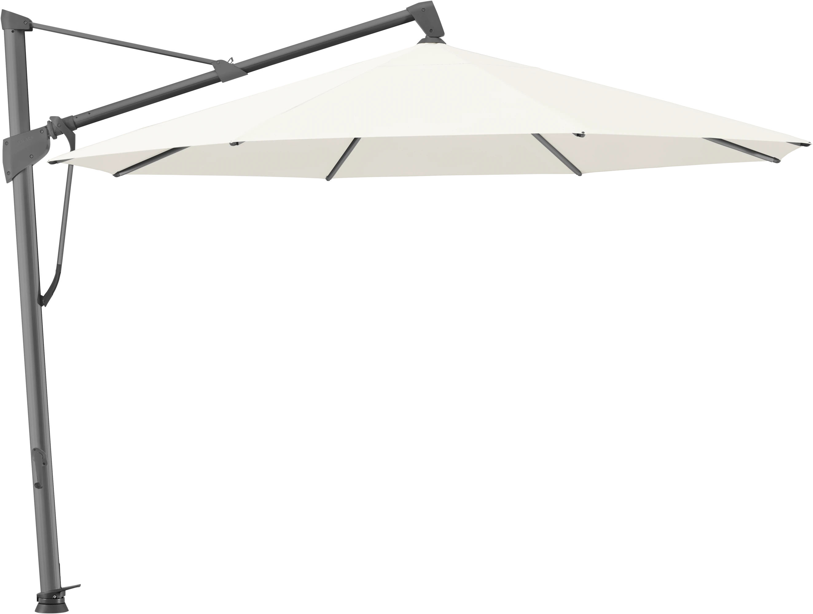 SOMBRANO S+ - 350 / rund / 2 / Off white / ohne / Anthrazit pulverbeschichtetes Aluminium