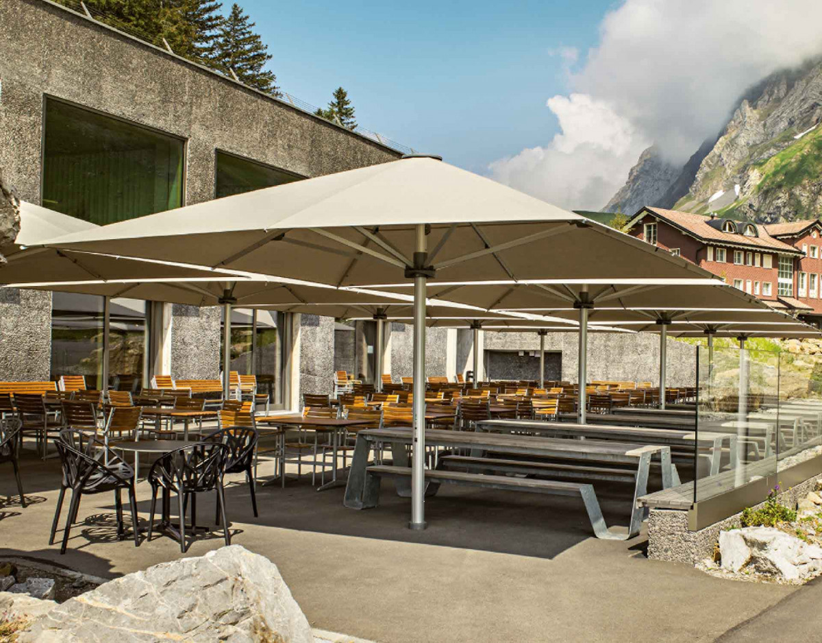 PALAZZO Noblesse - 400 / rund / 5 / Cherry / ohne Volant / Natureloxiertes Aluminium
