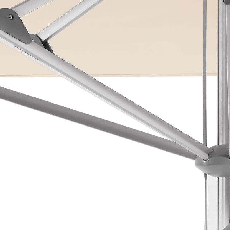 CASTELLO Pro - 350 / rund / 5 / Grey Stripe / ohne Volant / Natureloxiertes Aluminium