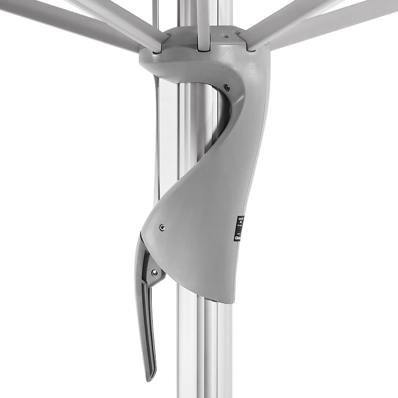 CASTELLO Pro - 350 / rund / 5 / Grey Stripe / ohne Volant / Natureloxiertes Aluminium