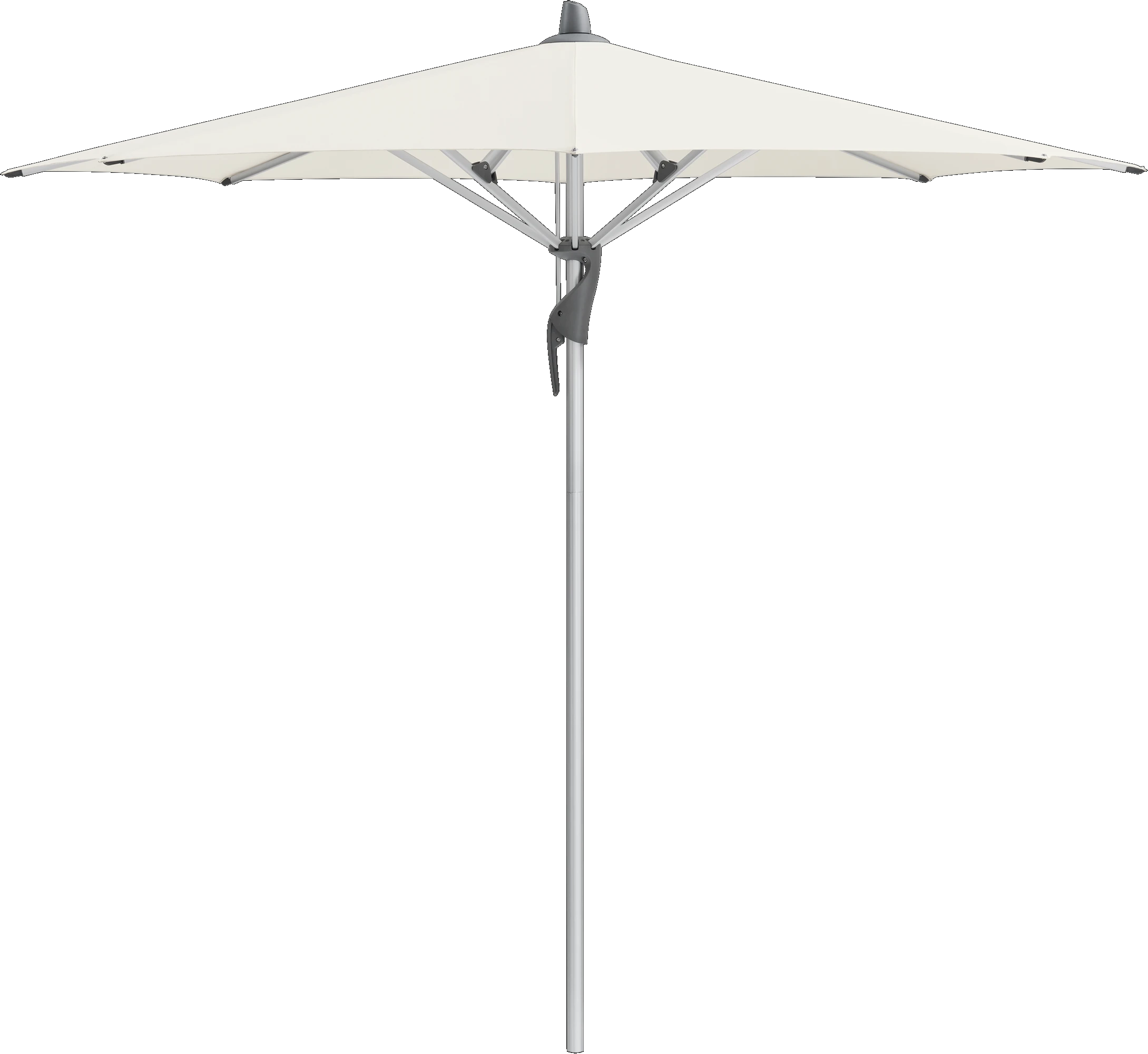 FORTINO Riviera - 300 / rund / 2 / Off white / ohne / Natureloxiertes Aluminium