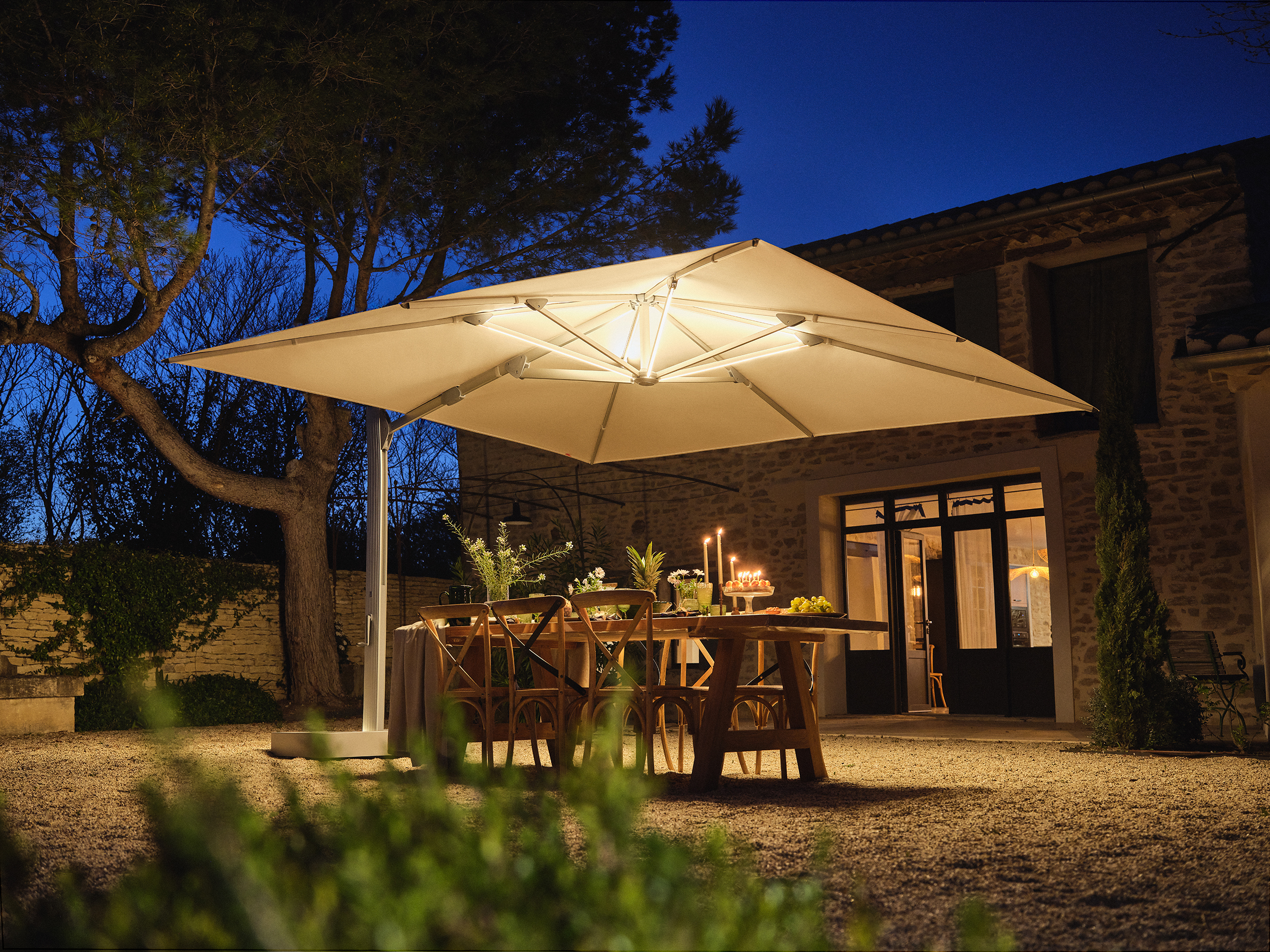AMBIENTE Nova - 400 / rund / 5 / Granite / ohne Volant / Natureloxiertes Aluminium