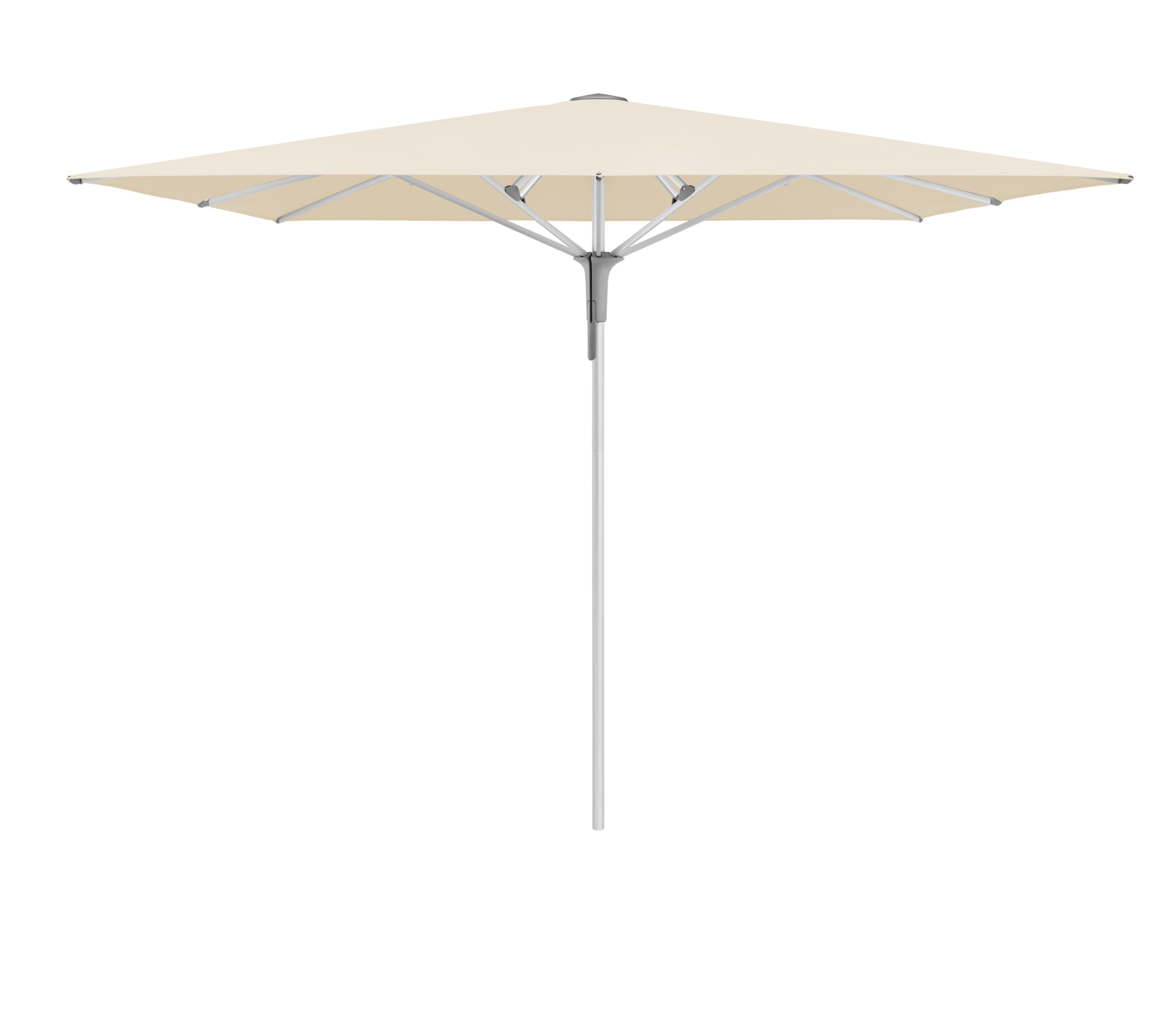 FORTINO Pro - 250 / rund / 2 / Off white / ohne Volant / Natureloxiertes Aluminium
