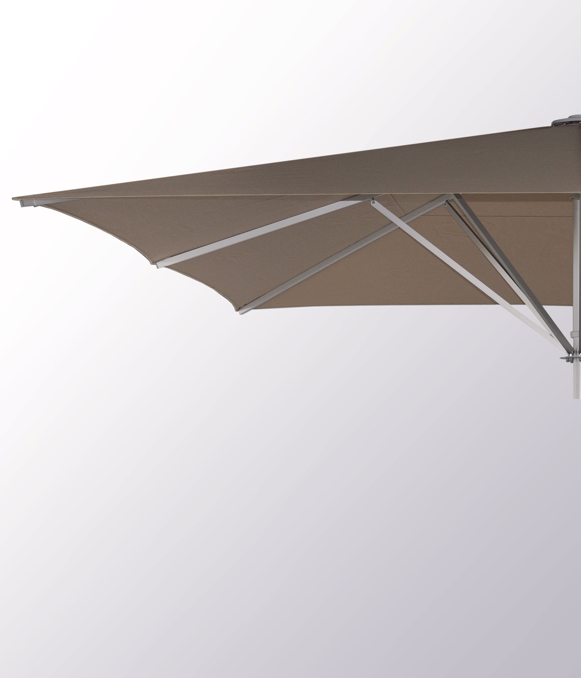 Schattello - 150x300 / exzentrisch / MayTex-Poly / weinrot / ohne Volant / RAL 7016 anthrazitgrau Feinstruktur